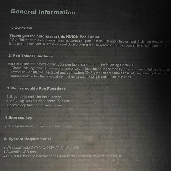 NWT Huion Drawing Tablet - Picture 3 of 6